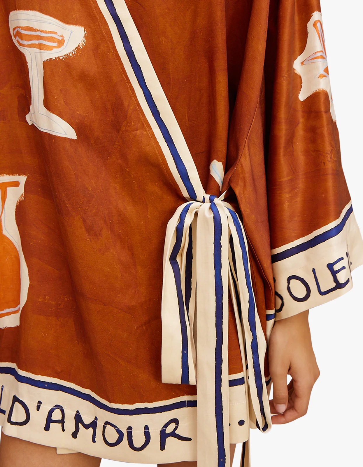 Soleil D'Amour Wrap Mini Dress - Rust - Image 2