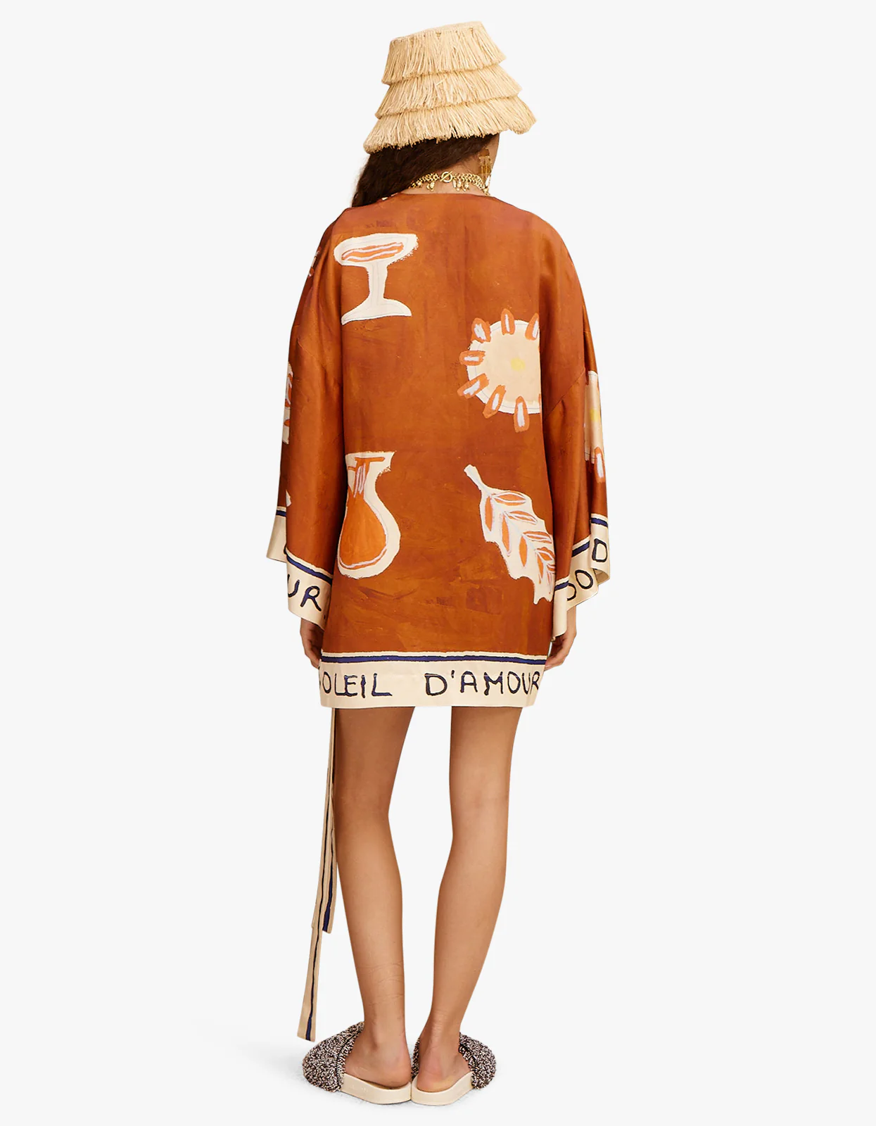 Soleil D'Amour Wrap Mini Dress - Rust - Image 4
