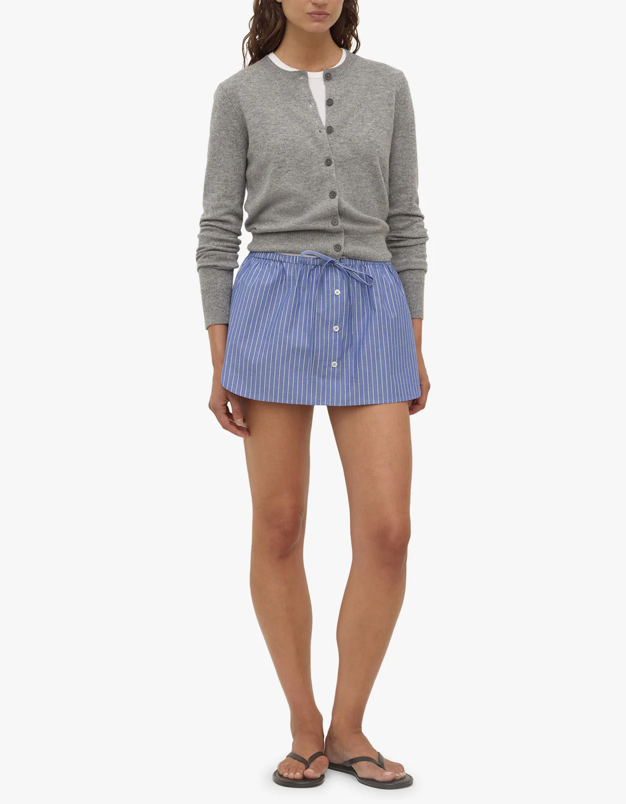 Anais Stripe Skirt - Drift/White Stripe - Image 2