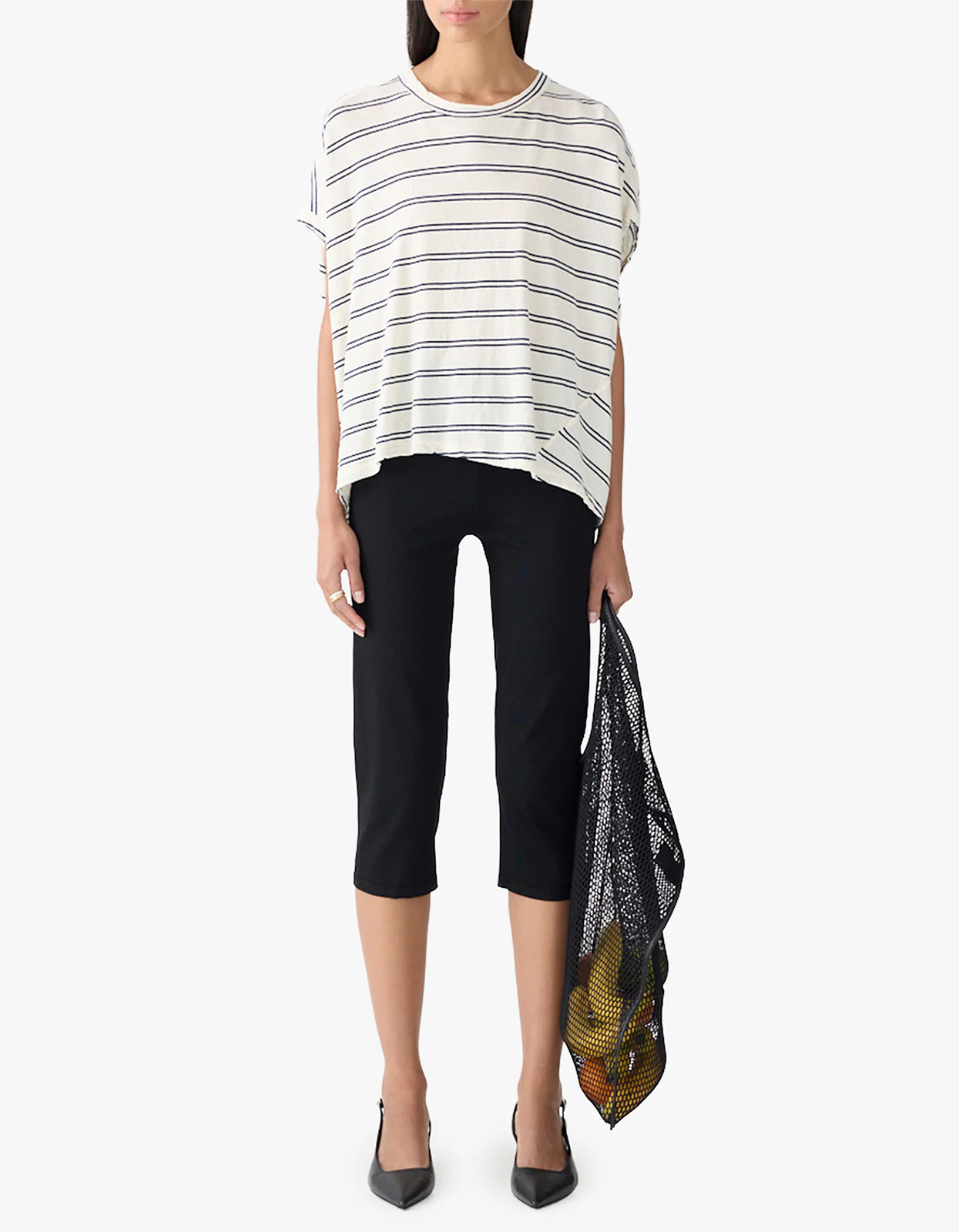 Stripe Circle T.Shirt - Navy/ Undyed - Image 3