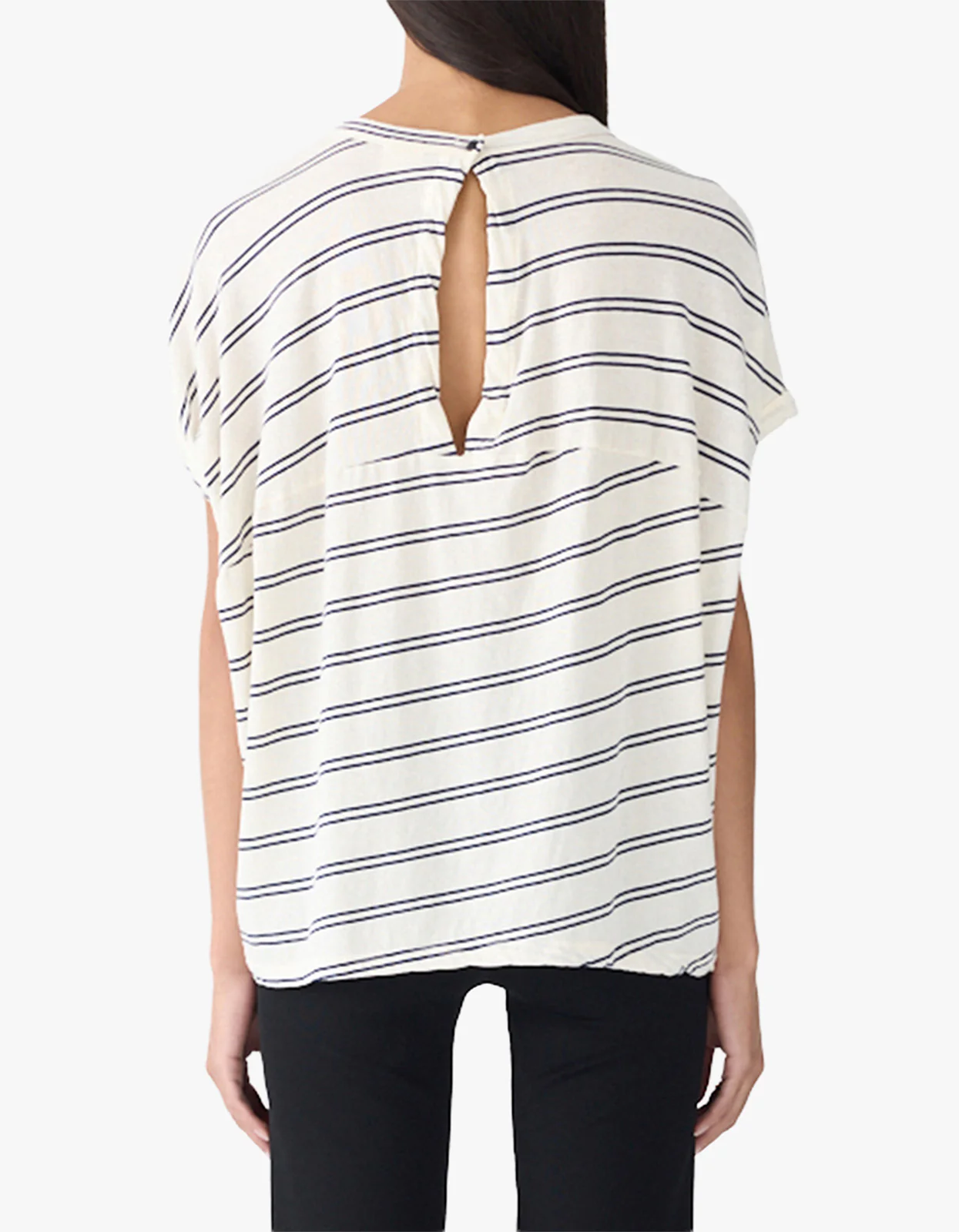 Stripe Circle T.Shirt - Navy/ Undyed - Image 5