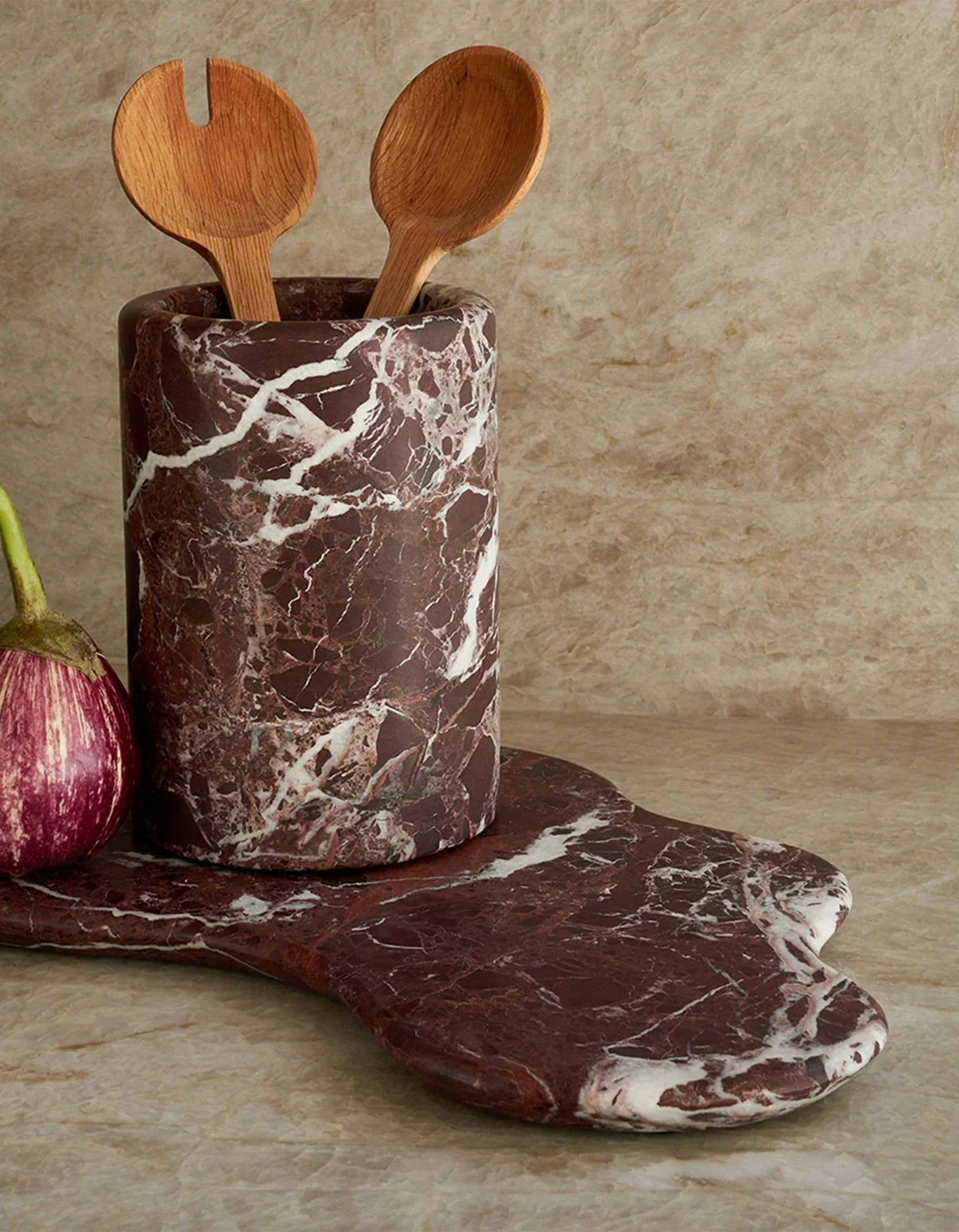 Oasis Marble Serving Platter - Rosso Levanto - Image 3