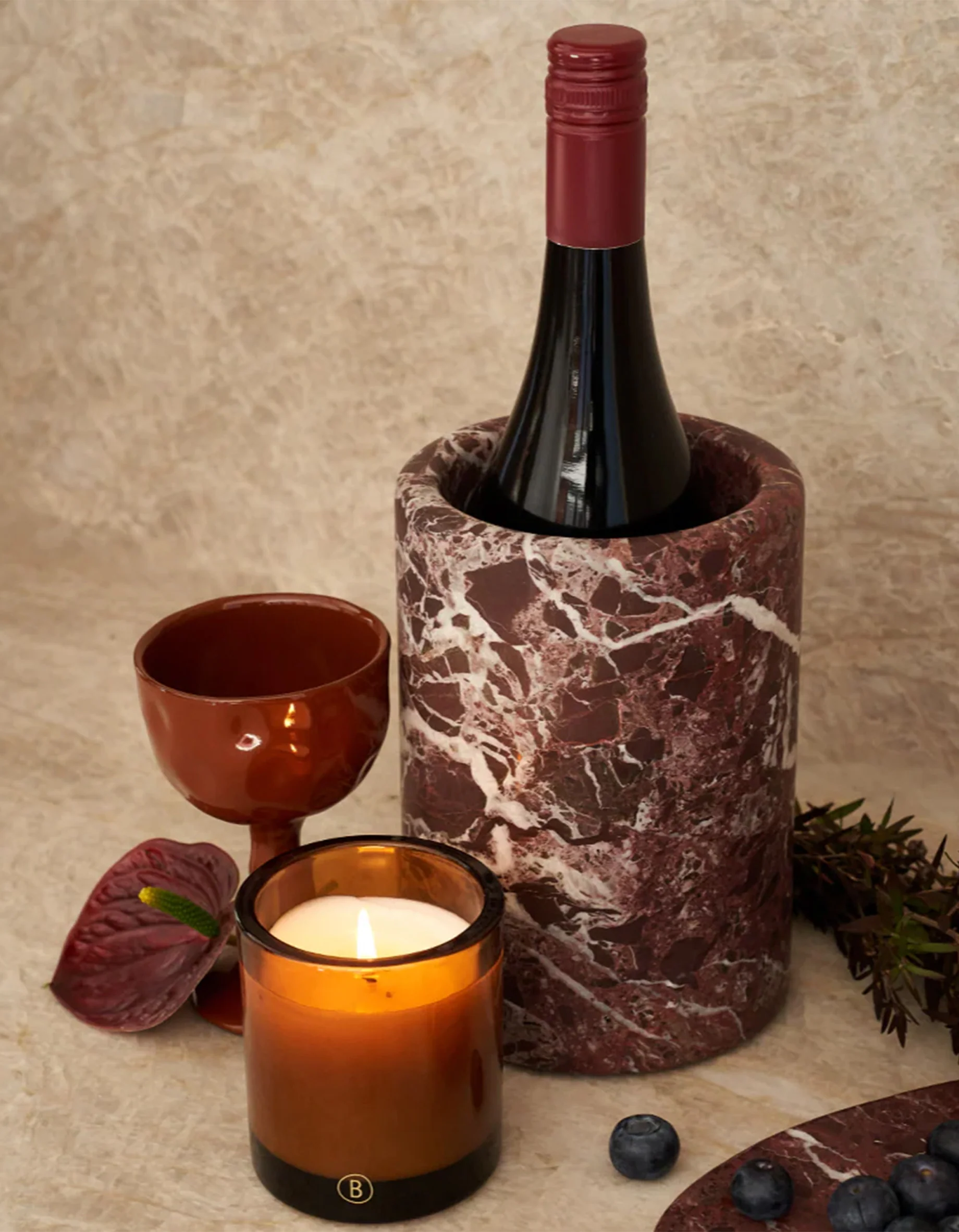 Oasis Wine & Champagne Marble Cooler - Rosso Levanto - Image 2