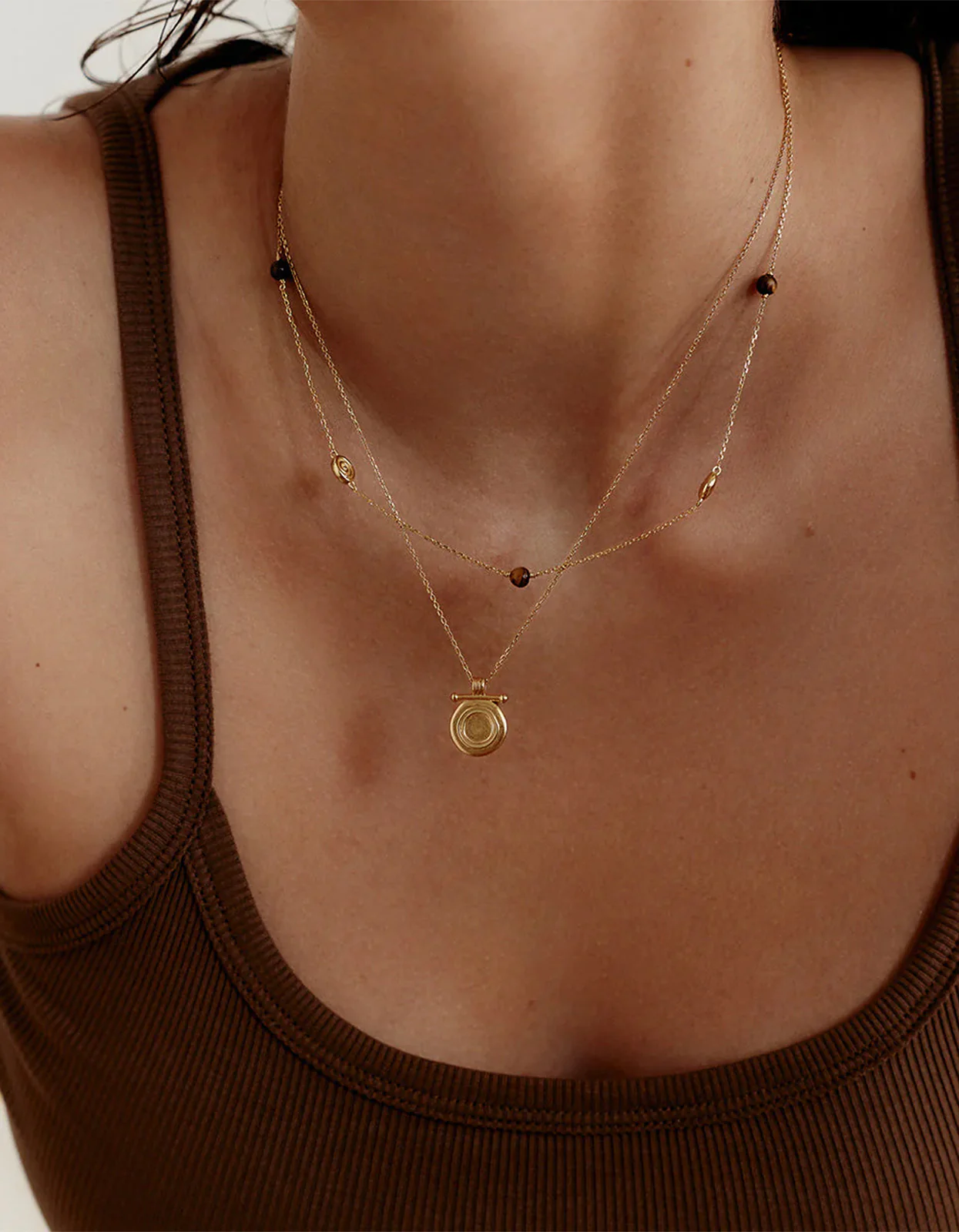 Tempo Tigers Eye Necklace - 18K Gold Vermeil - Image 3