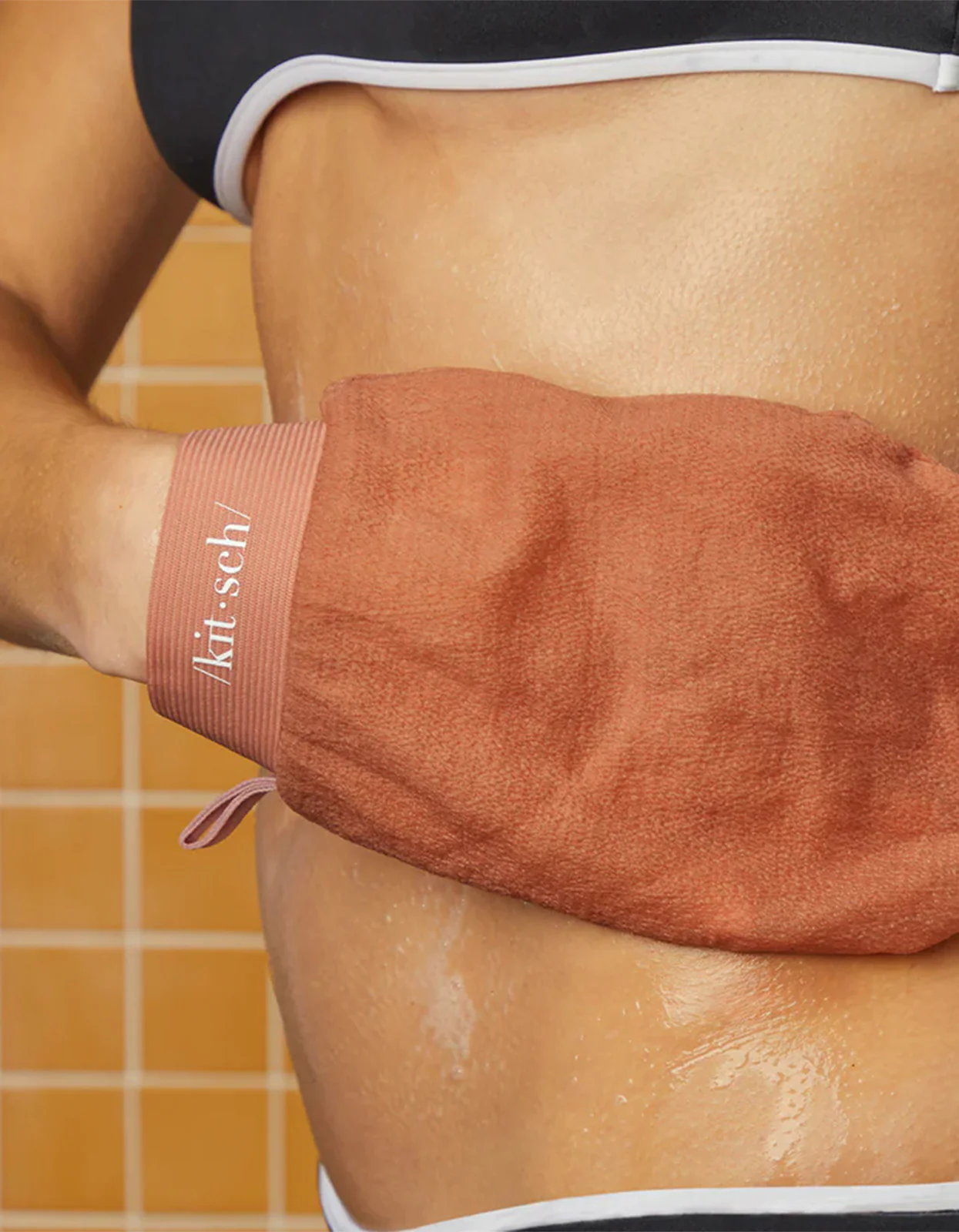 Exfoliating Gloves 2Pc Set - Black & Terracotta - Image 3
