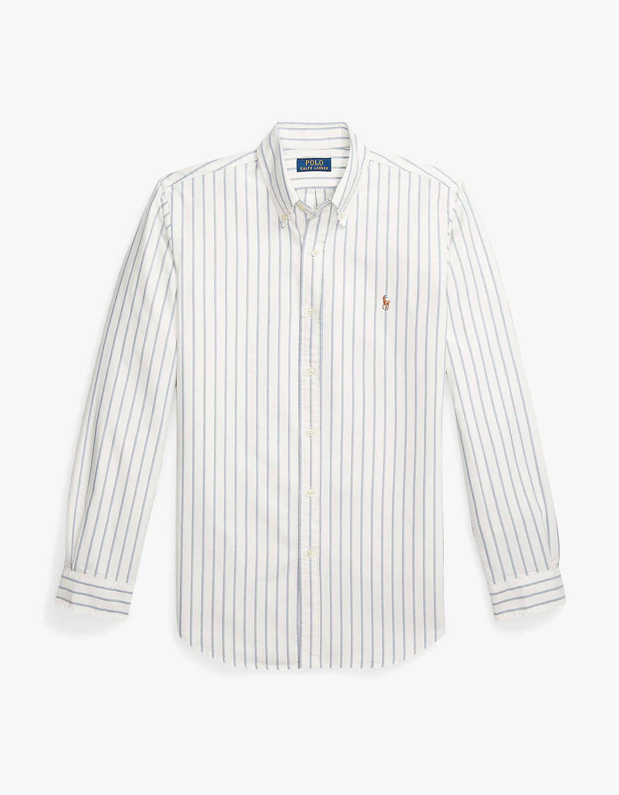 Custom Fit Long Sleeve Sport Shirt - 6832E White Blue Multi