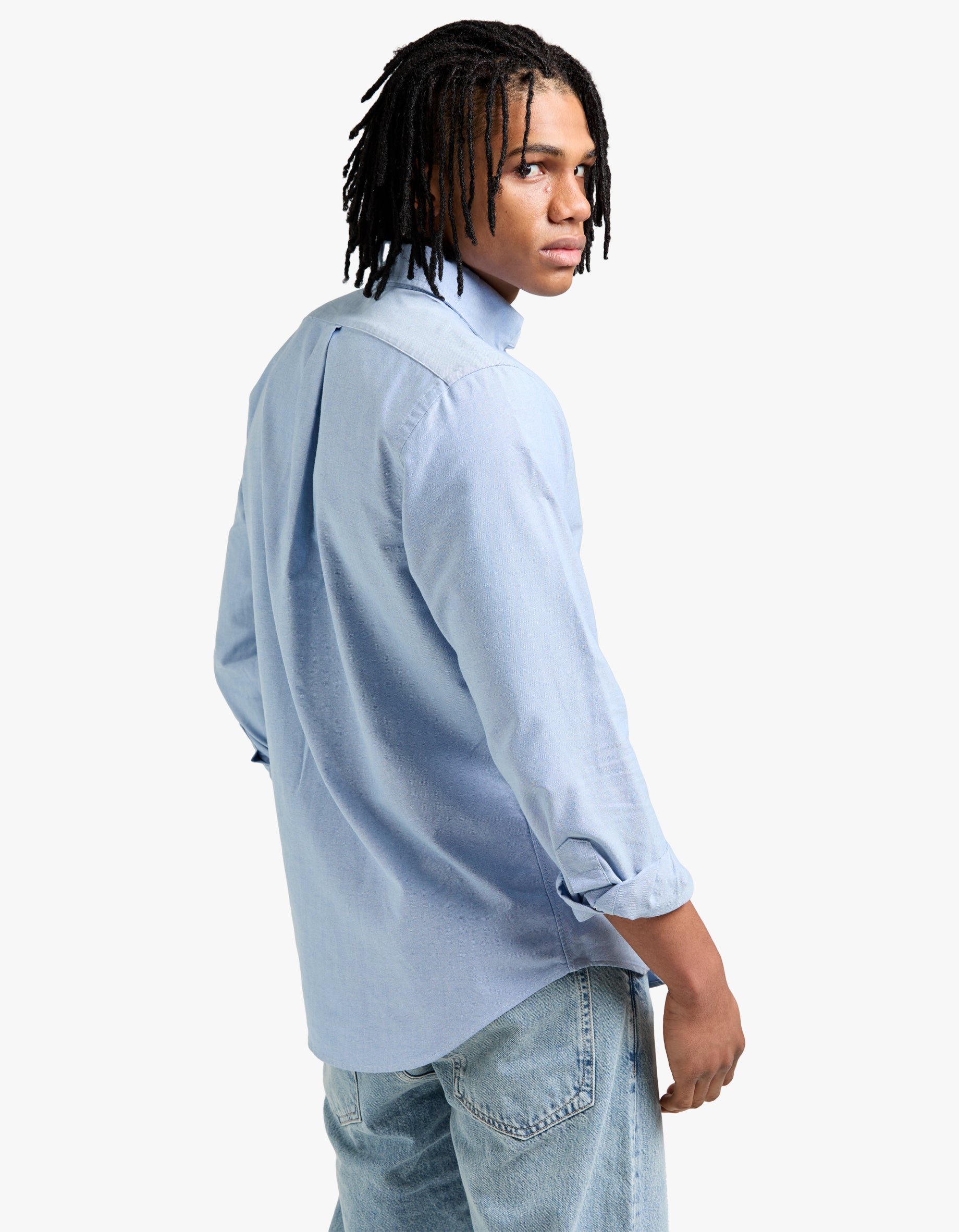 Custom Fit Oxford Shirt - Blue - Image 8