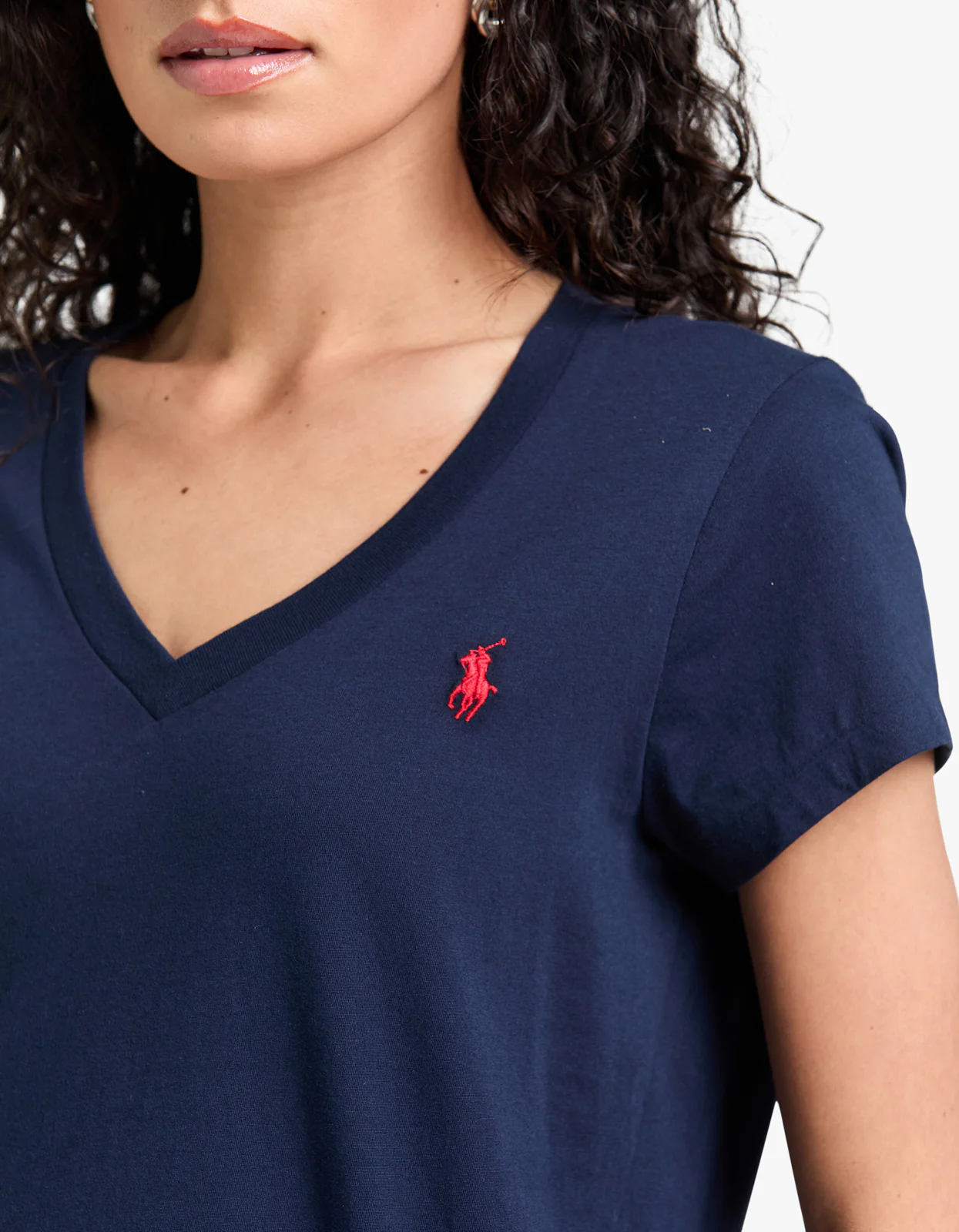 V Neck Short Sleeve T-Shirt - Cruise Navy - Image 5