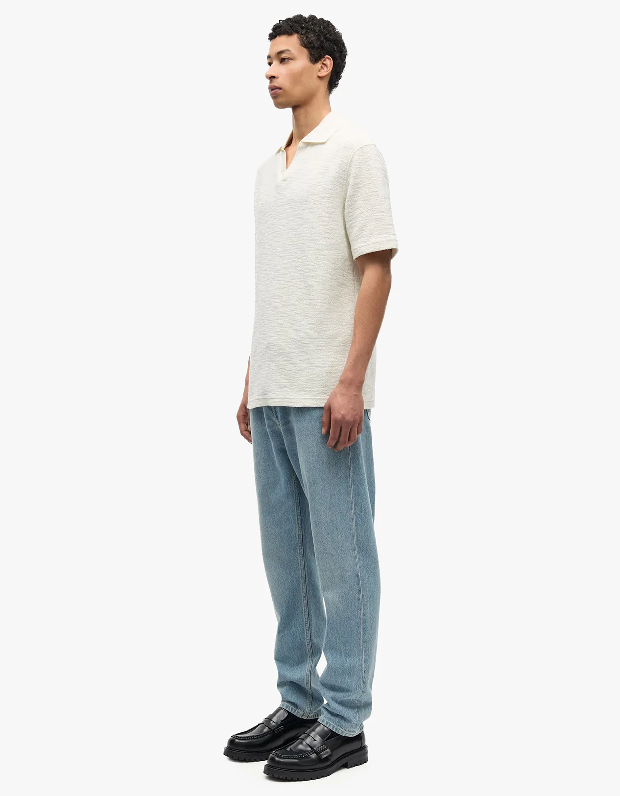 Samac V Neck Polo 15974 - Clear Cream - Image 5
