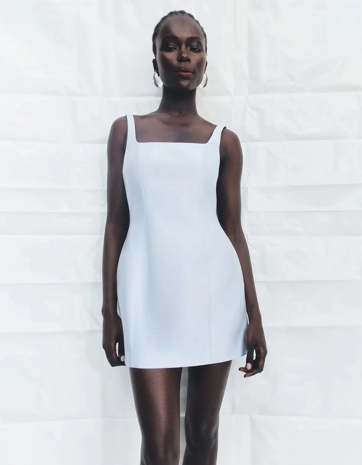 Otis Square Neck Mini Dress - Sky - Image 2