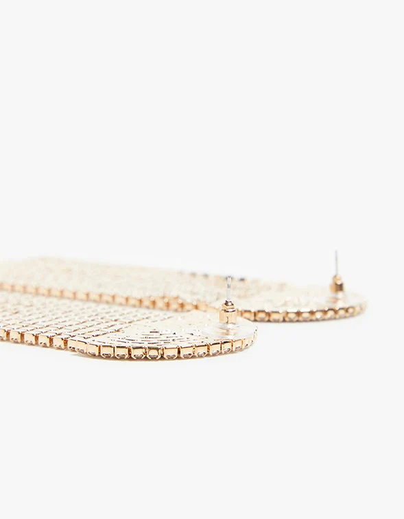 Athena Earrings - Gold/Diamante - Image 3