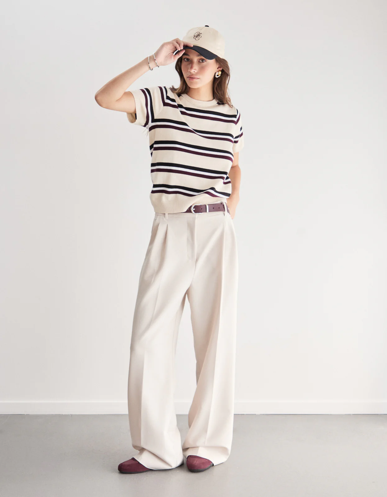 Capri Tee - Ivory Stripe - Image 3