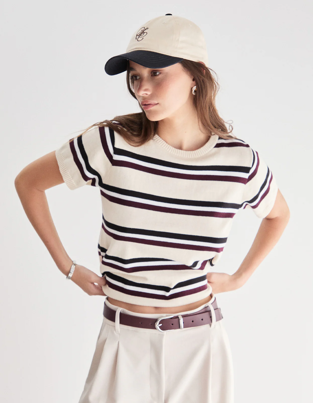 Capri Tee - Ivory Stripe - Image 7