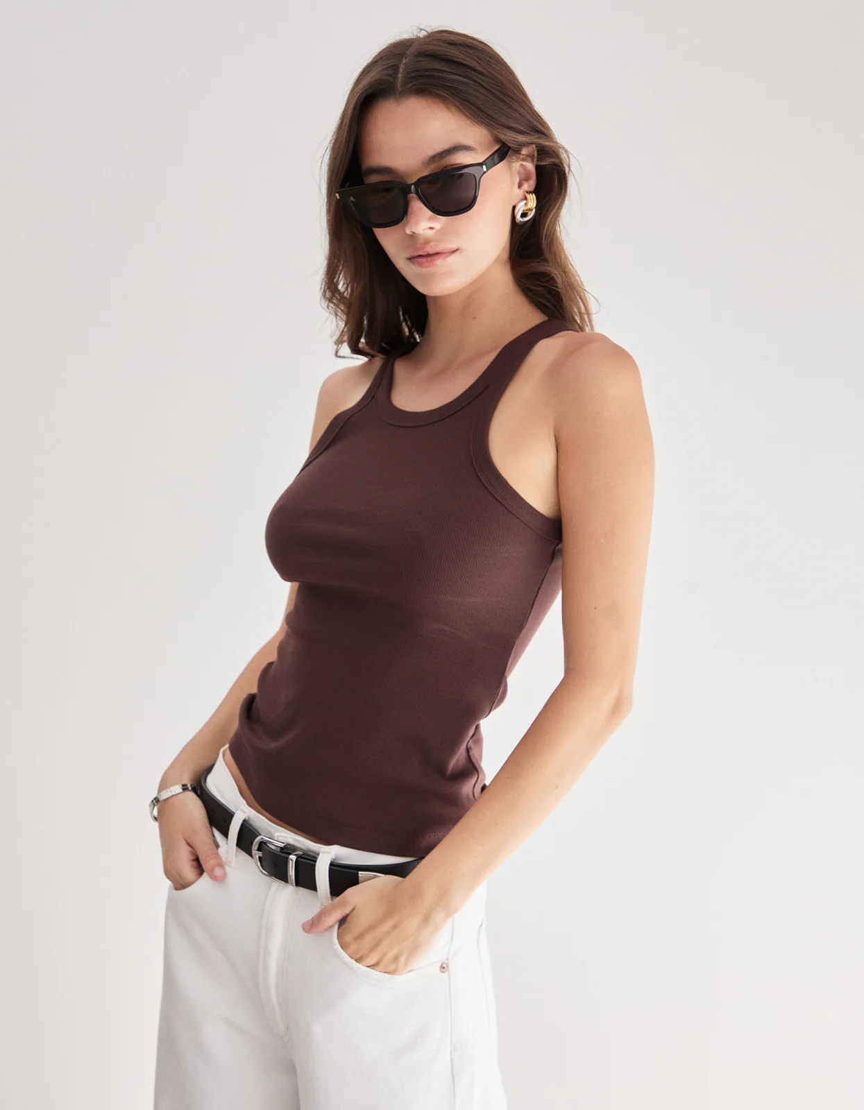 Eli Rib Tank - Choc - Image 5