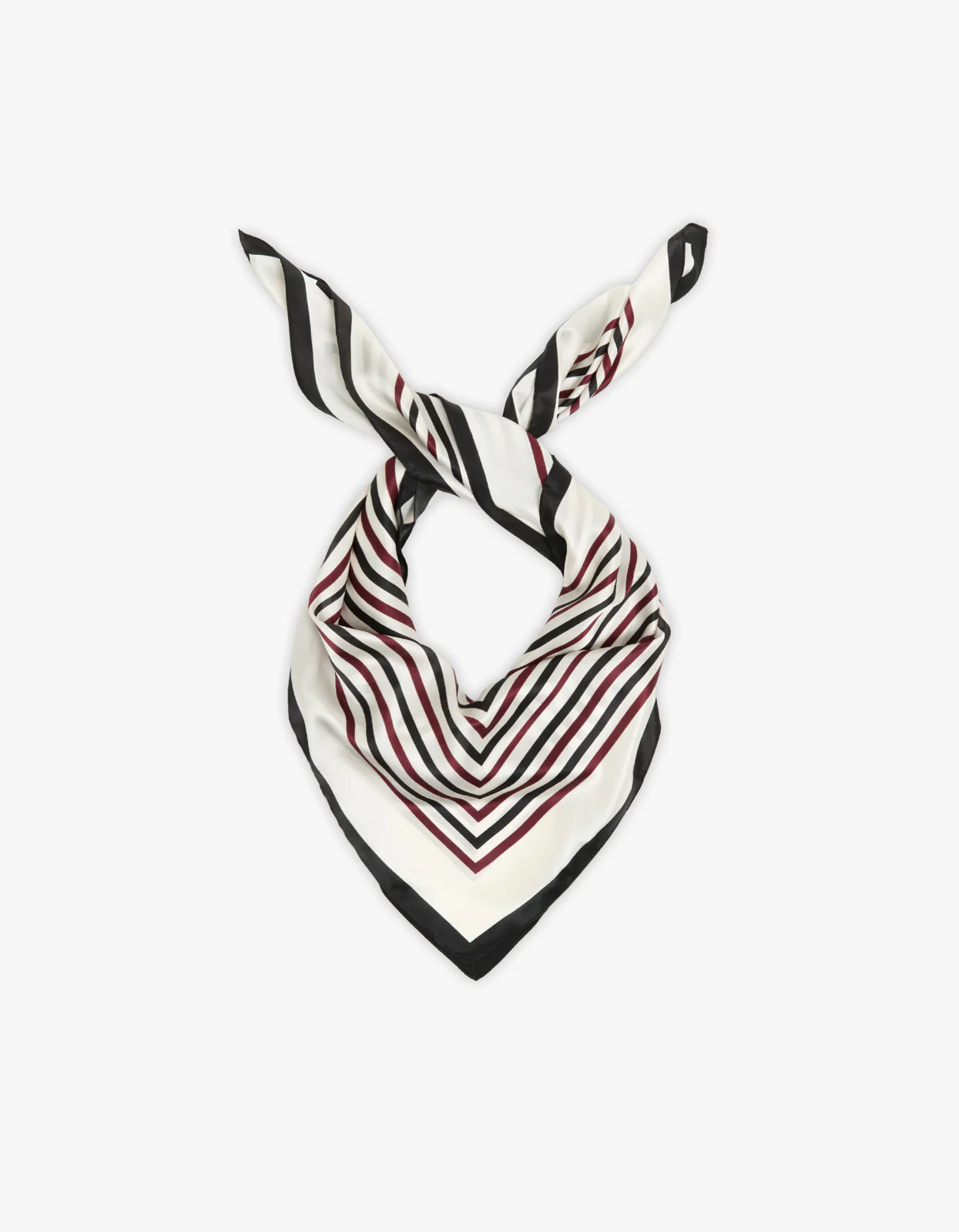 Stripe Silk Scarf - Ivory - Image 3